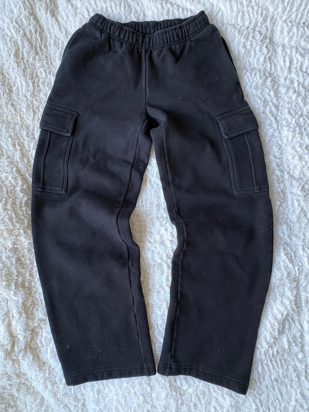 Aritzia Black Cargo Sweat Trousers with Elastic Waist